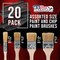 20 Pack of Assorted Size Paint and Chip Paint Brushes for Paint, Stains, Varnishes, Glues, and Gesso